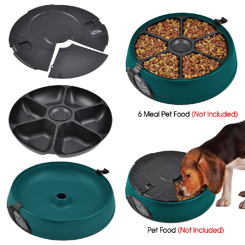 Popamazing 6 Days Cat + Dog + Rabbit Meal Automatic Pet Feeder Auto Dispenser